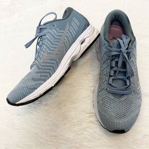 Mizuno Waver Rider 23 Waveknit 3 Performance Running Sneakers Blue Fog Women's 8